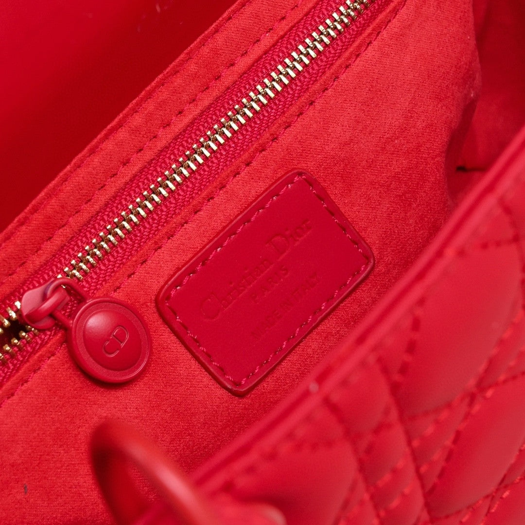 Bolsa Dio Lady My ABCDio Pequena Vermelho cereja Mate 24cm