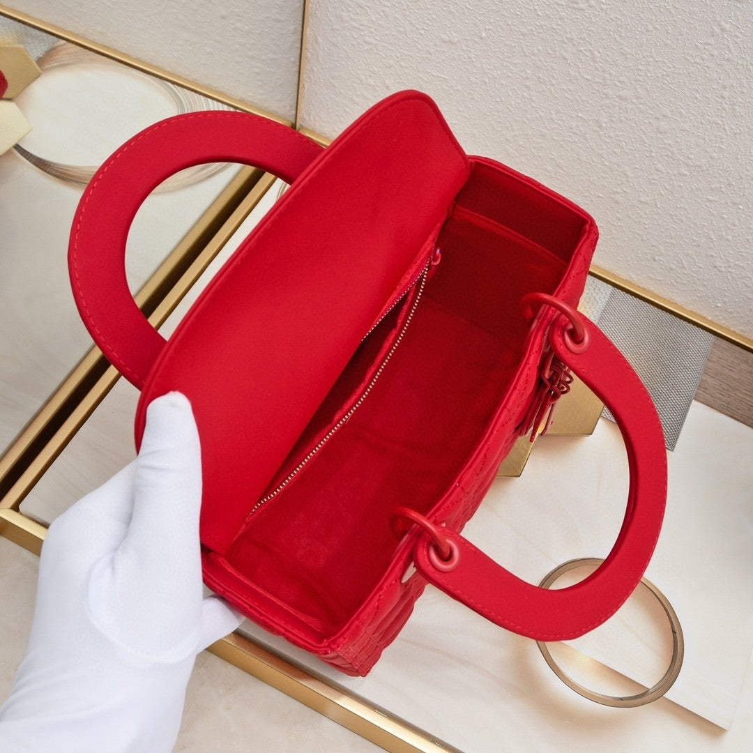 Bolsa Dio Lady My ABCDio Pequena Vermelho cereja Mate 24cm