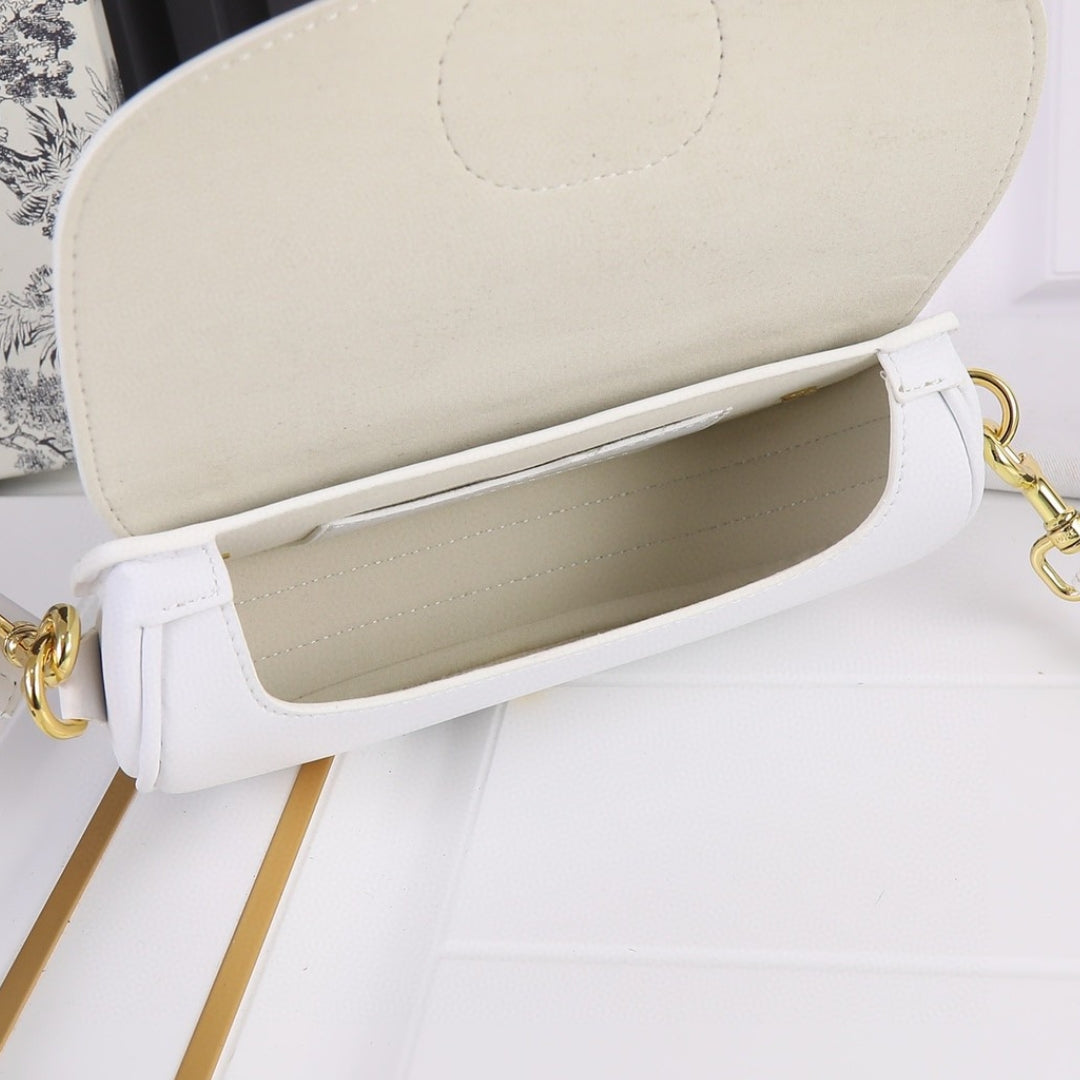 Bolsa Dio Bobby West-East Pequena Branco Mate 22cm