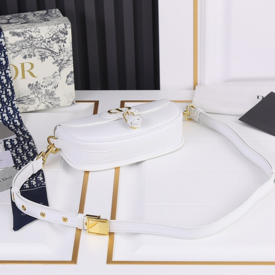 Bolsa Dio Bobby West-East Pequena Branco Mate 22cm