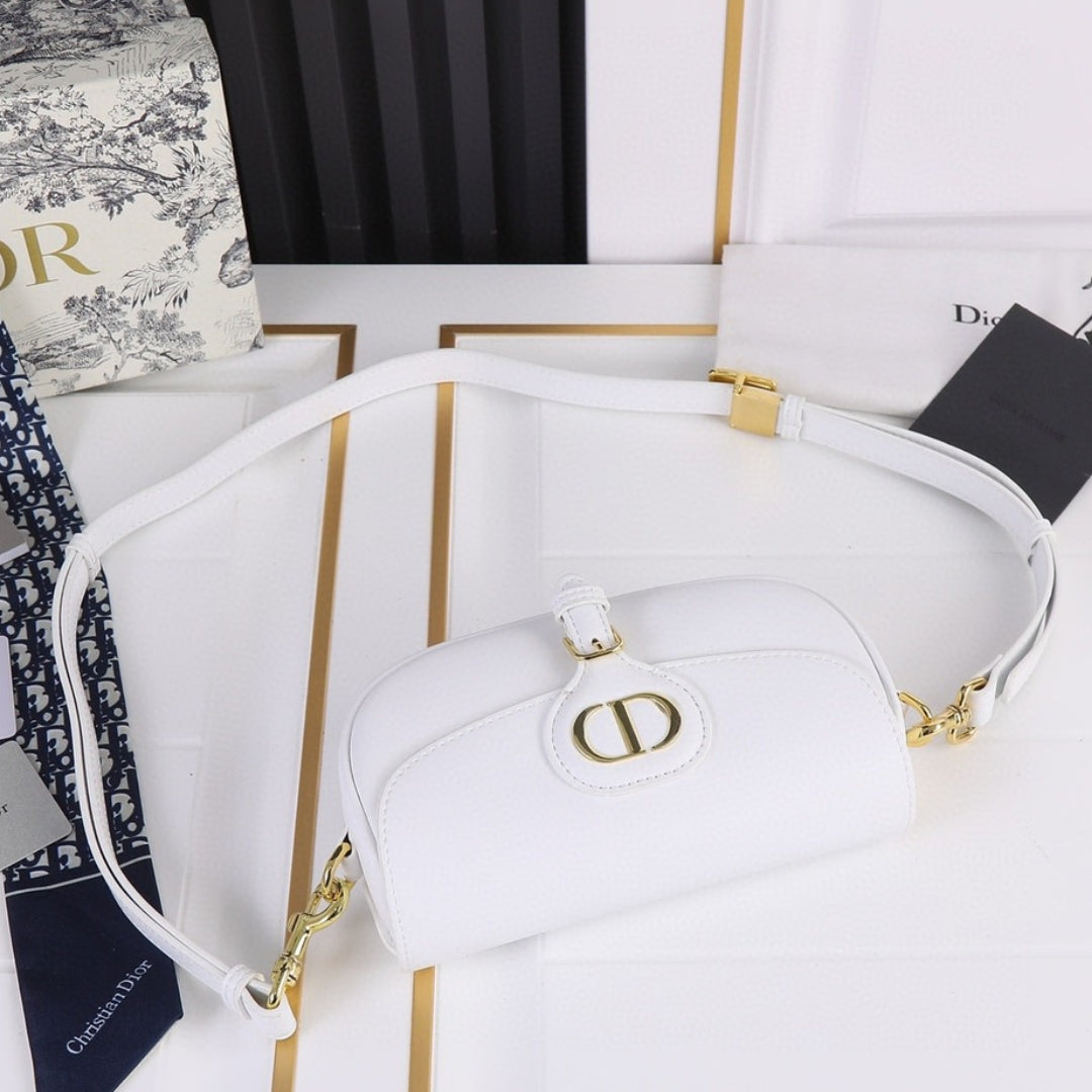 Bolsa Dio Bobby West-East Pequena Branco Mate 22cm
