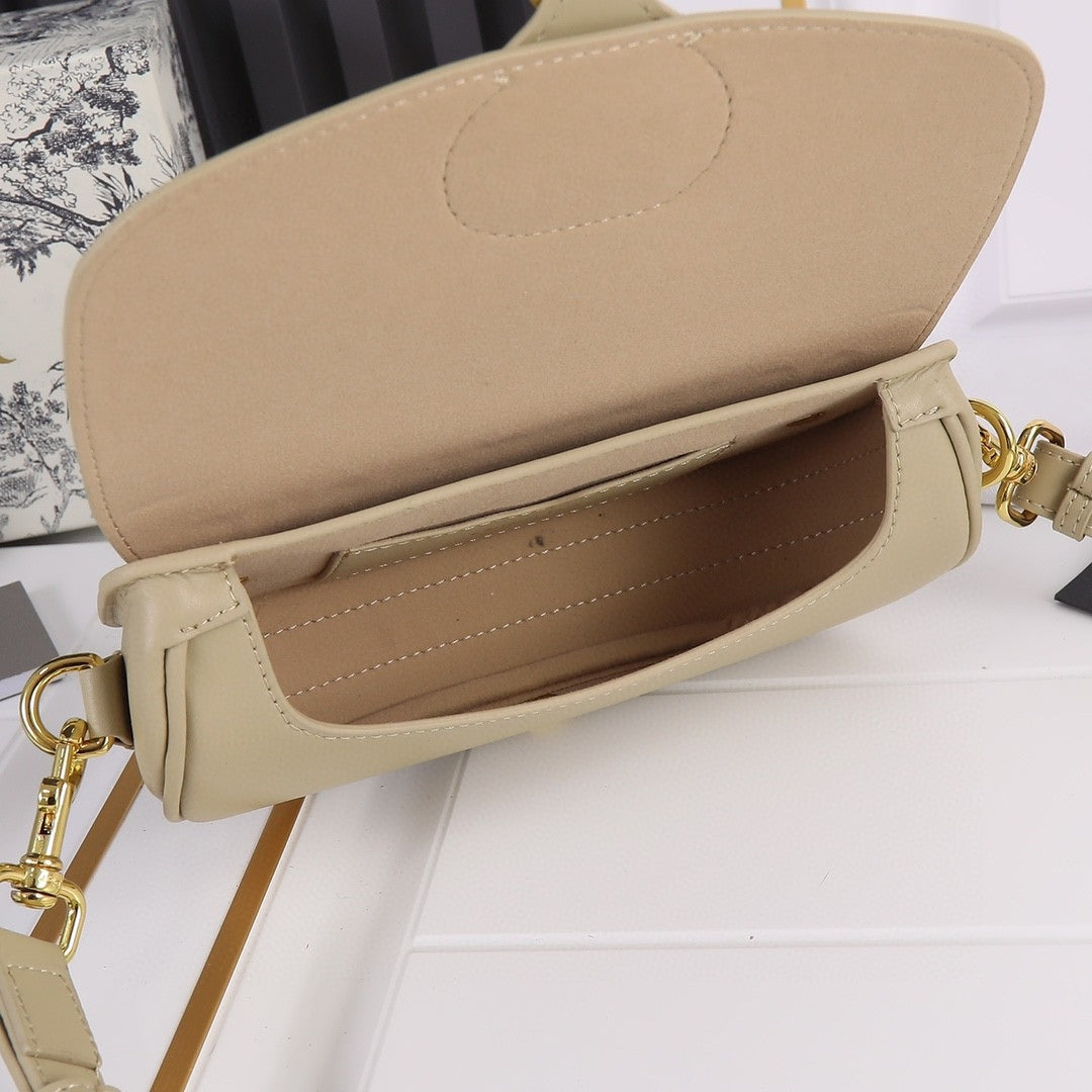 Bolsa Dio Bobby West-East Pequena Bege Mate 22cm