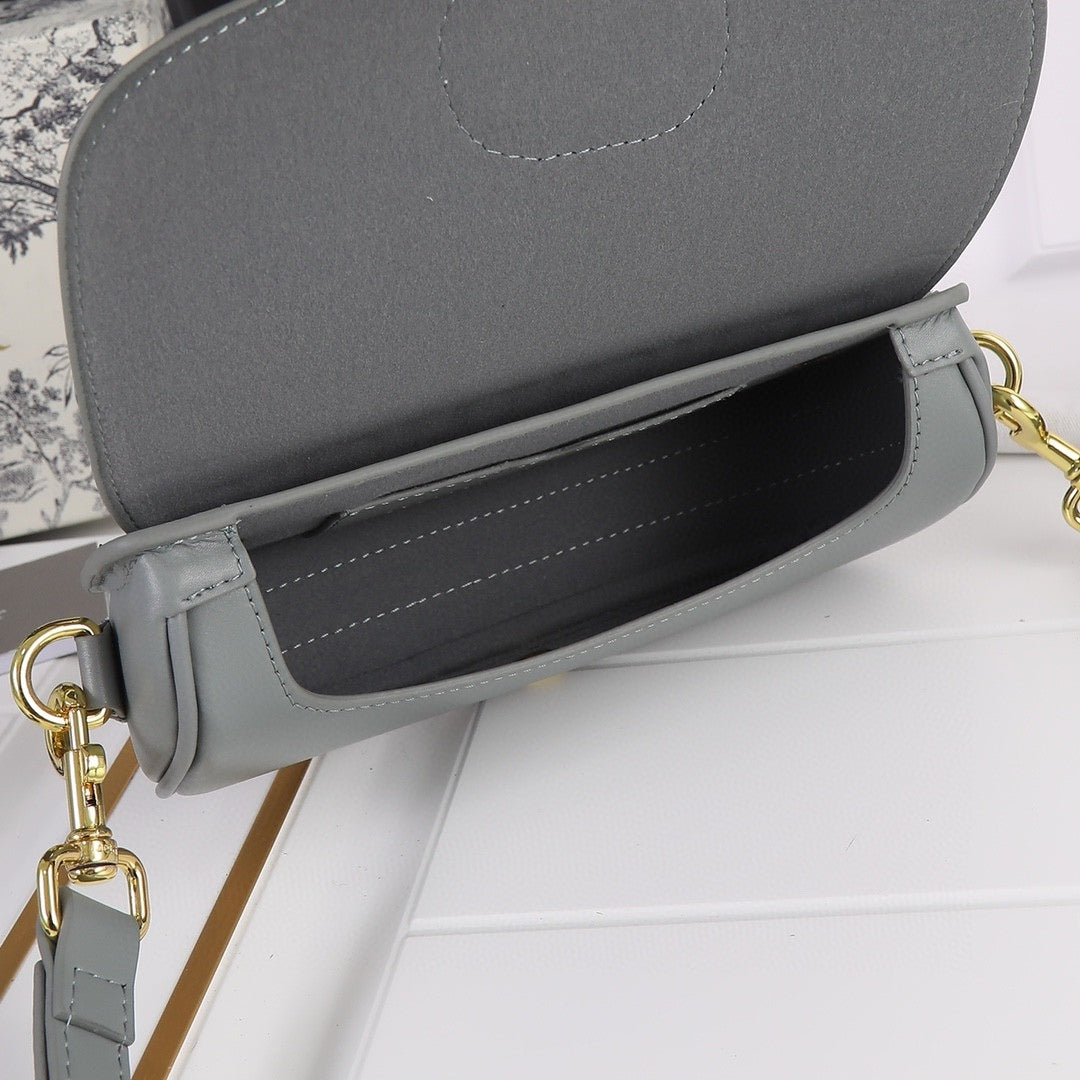 Bolsa Dio Bobby West-East Pequena Cinza 22cm