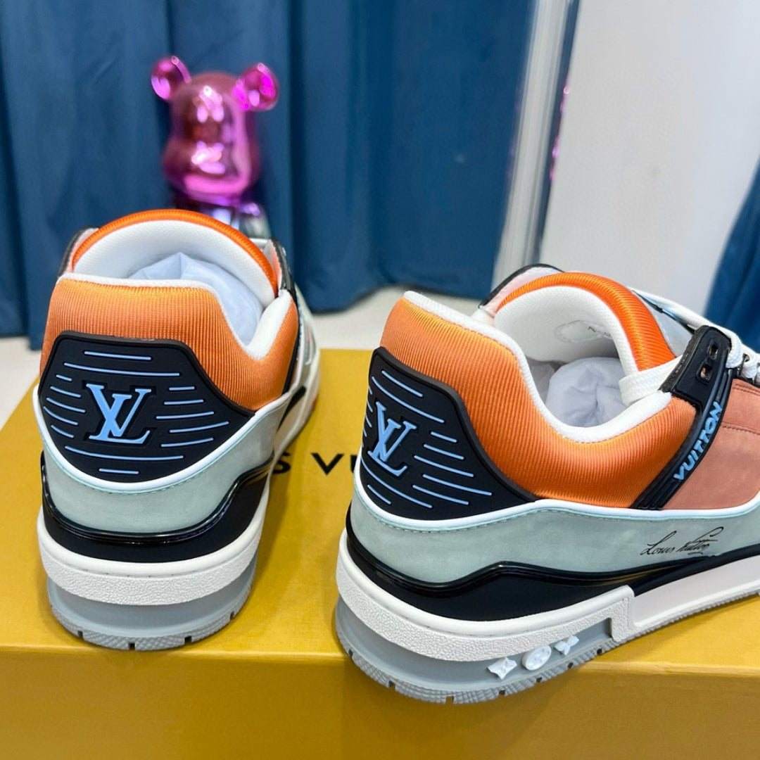 Tênis LV Trainer Cinza e Laranja