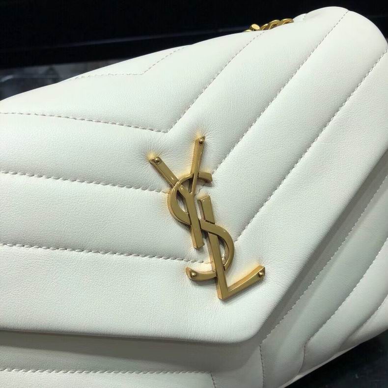 Bolsa YSL Lou Lou Média Branco Couro 23cm