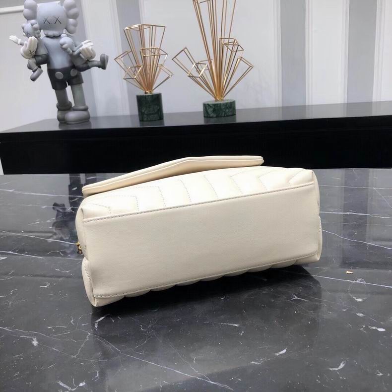 Bolsa YSL Lou Lou Média Branco Couro 23cm