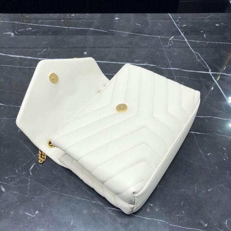 Bolsa YSL Lou Lou Média Branco Couro 23cm