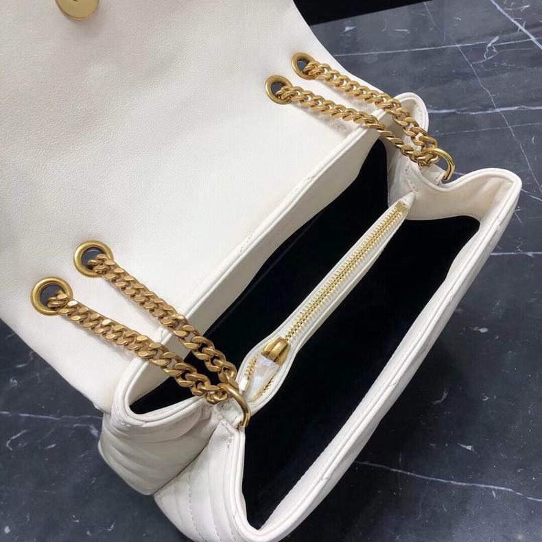 Bolsa YSL Lou Lou Média Branco Couro 23cm