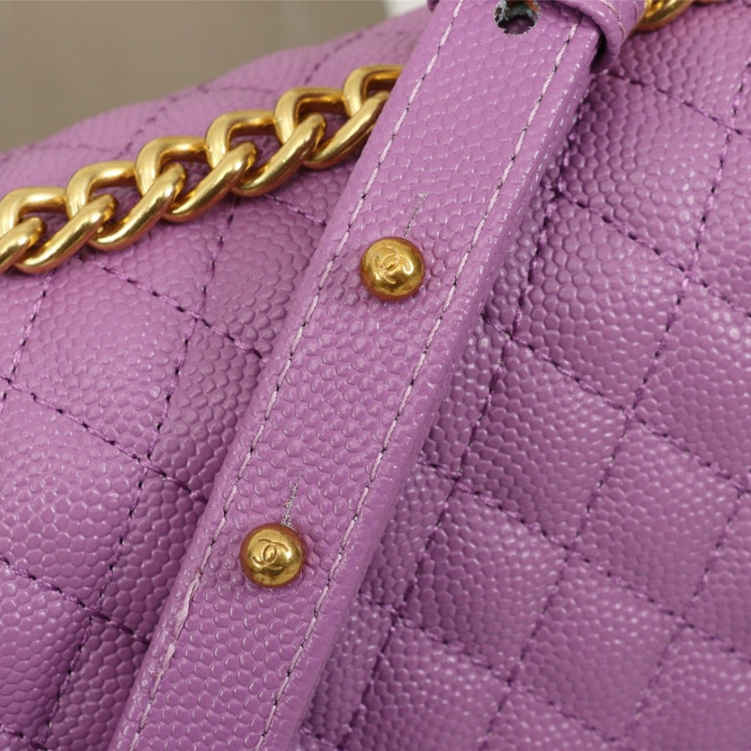 Bolsa CHN Boy Roxo claro com Dourado 25cm
