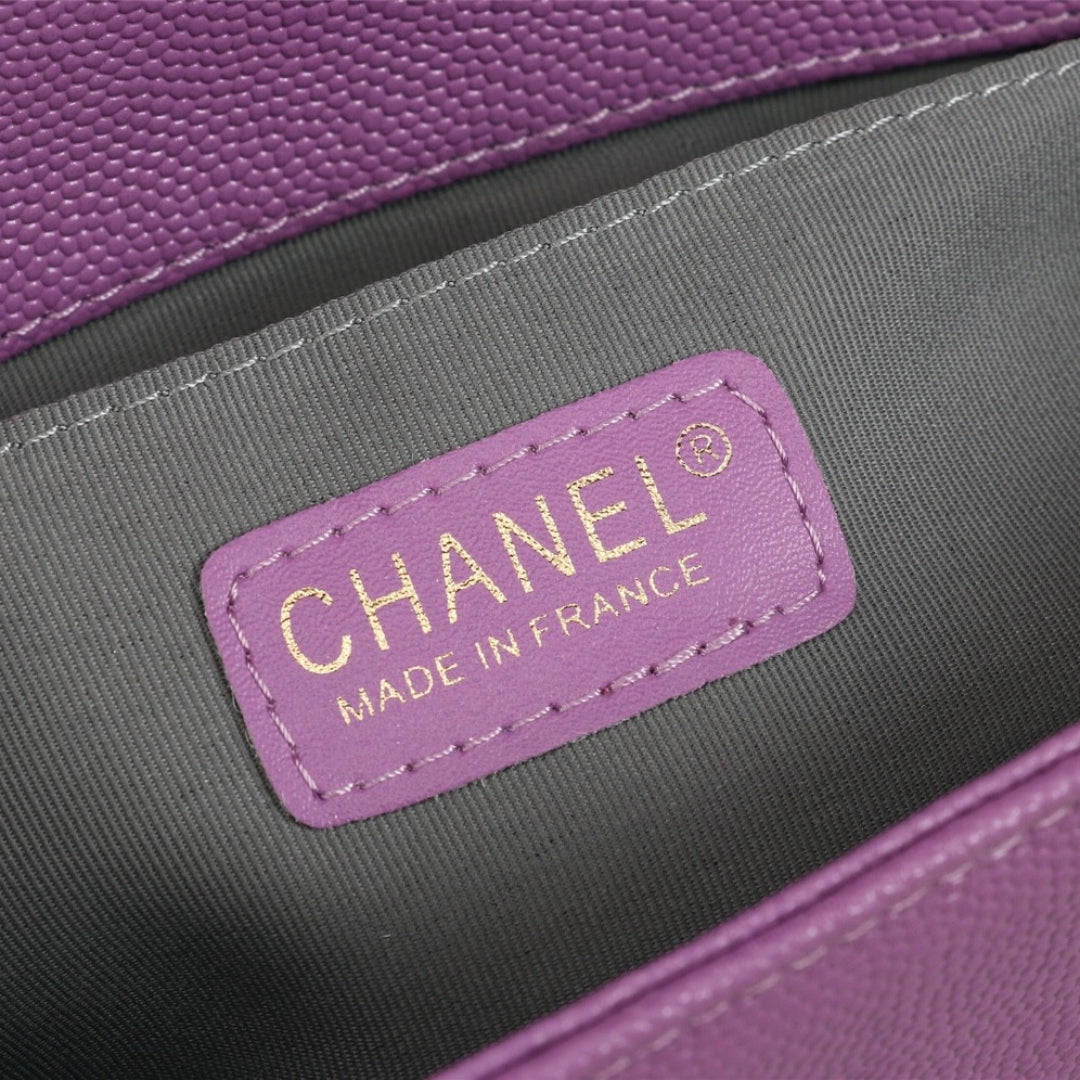 Bolsa CHN Boy Roxo claro com Dourado 25cm