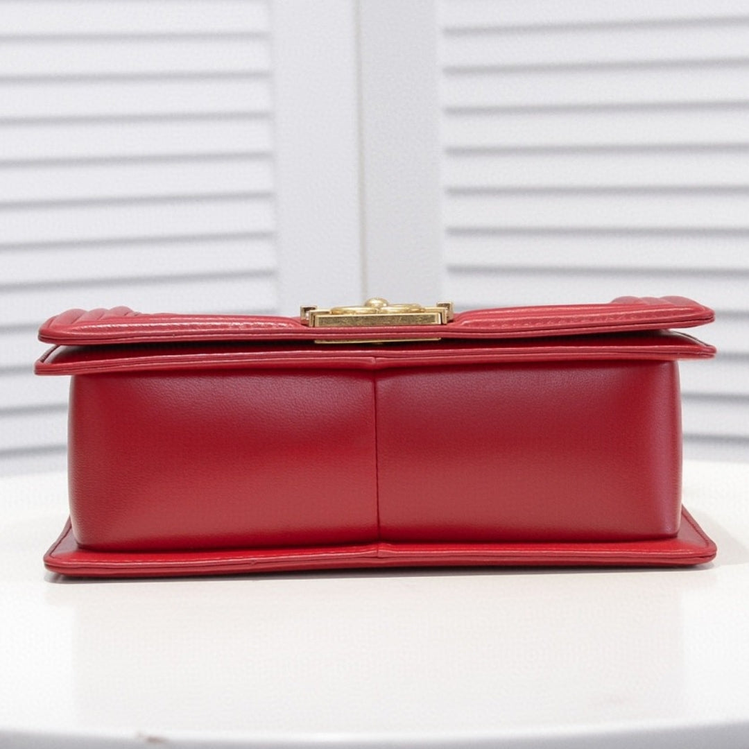 Bolsa CHN Boy Vermelho com Dourado 25cm