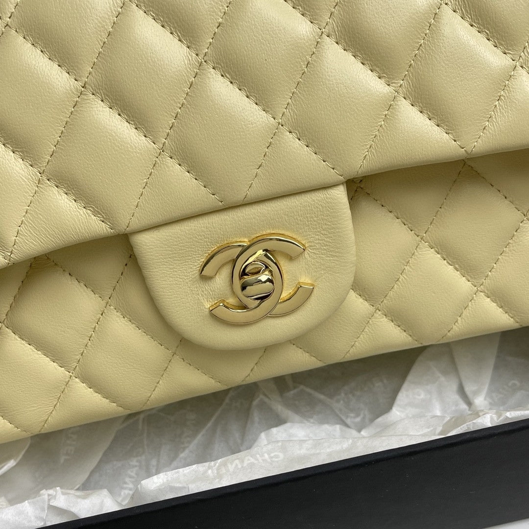 Bolsa CHN Classica Amarelo Claro com Dourado 25cm