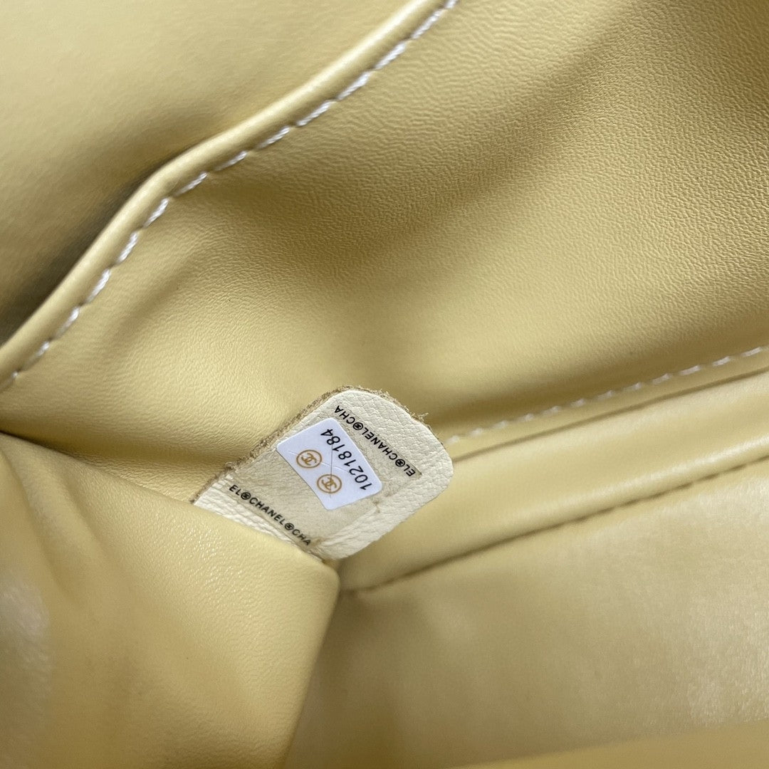 Bolsa CHN Classica Amarelo Claro com Prata 25cm