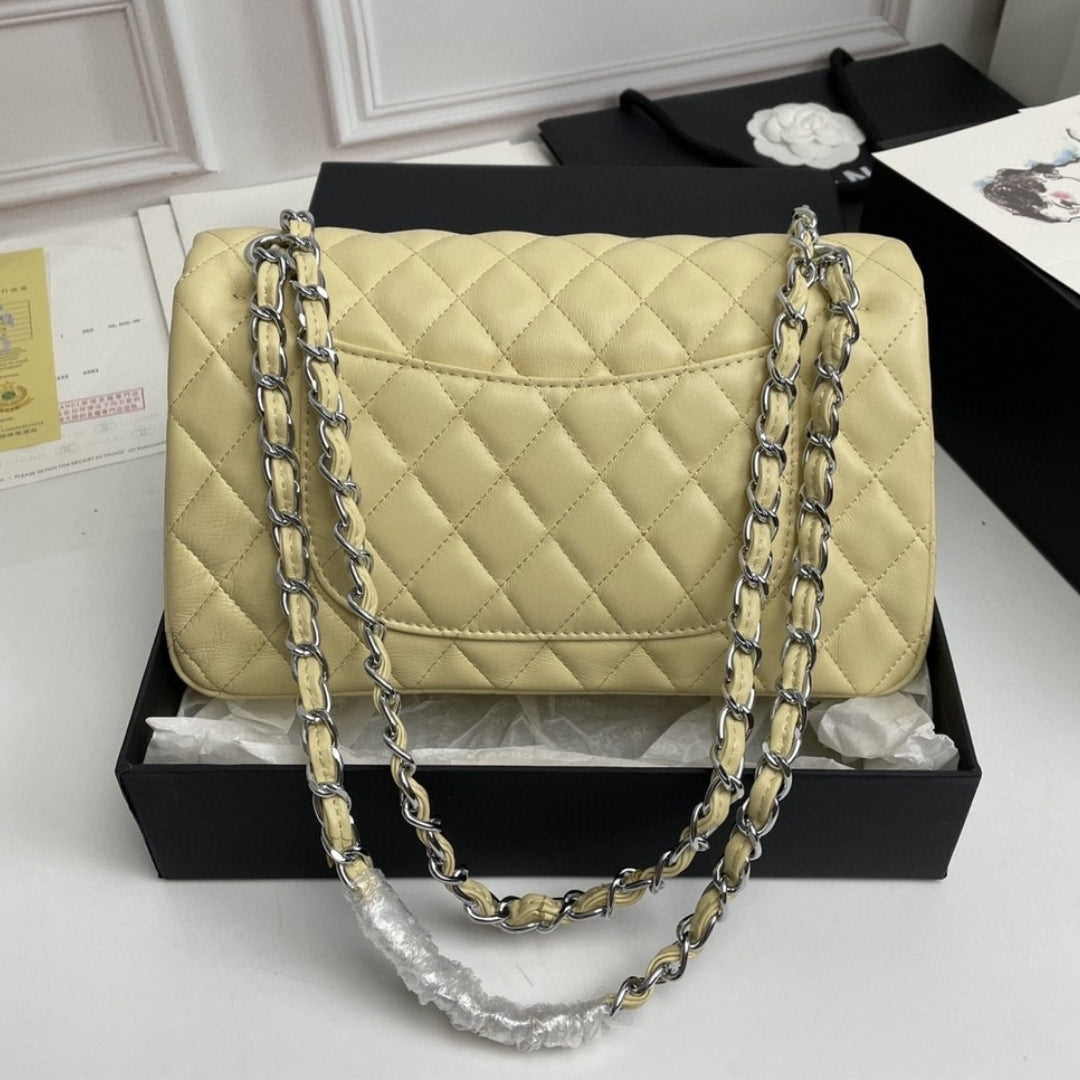 Bolsa CHN Classica Amarelo Claro com Prata 25cm