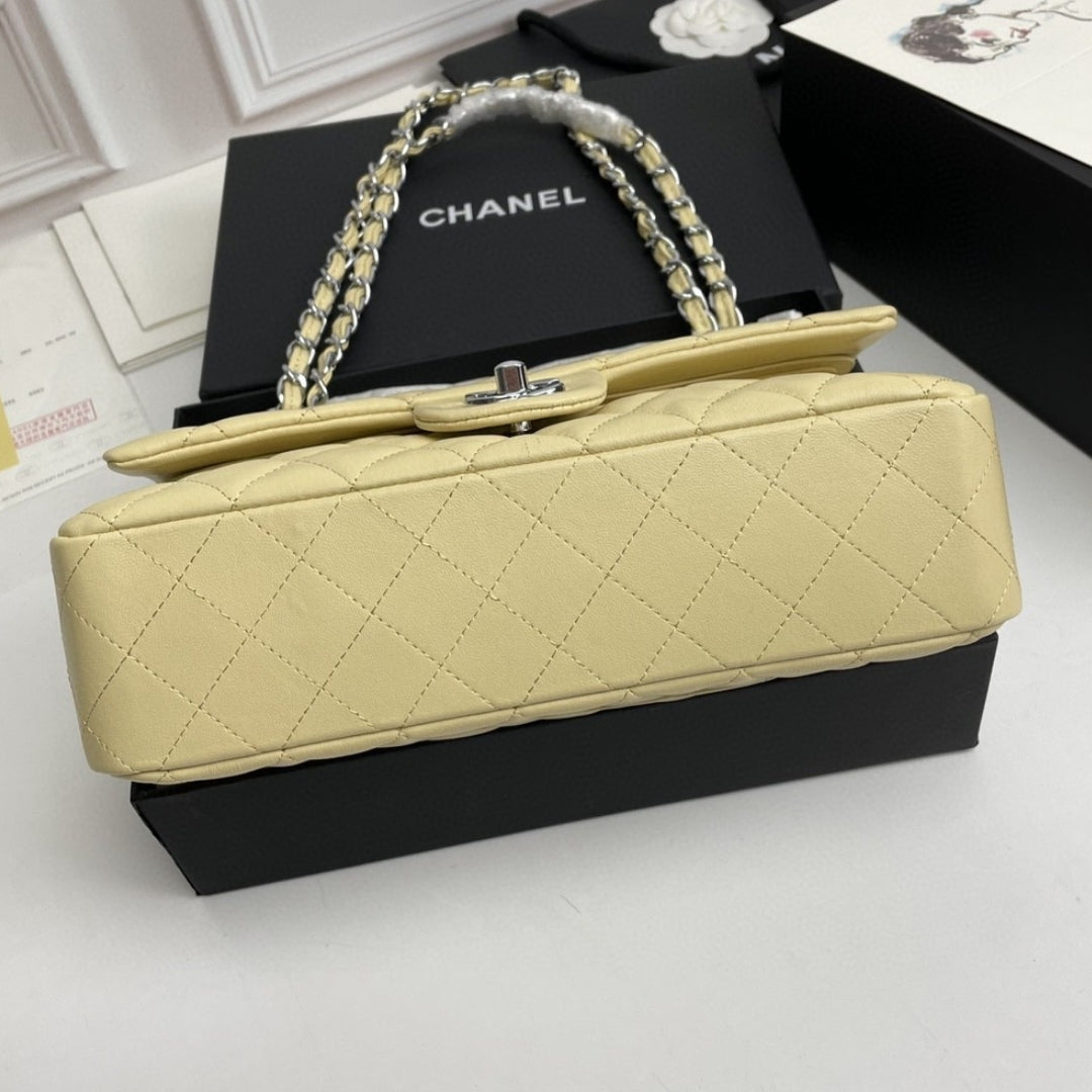 Bolsa CHN Classica Amarelo Claro com Prata 25cm