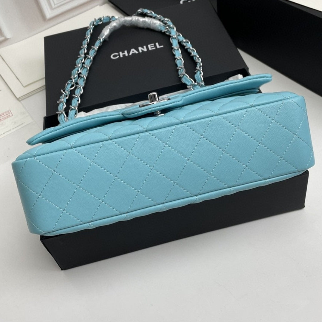 Bolsa CHN Classica Azul claro com Prata 25cm