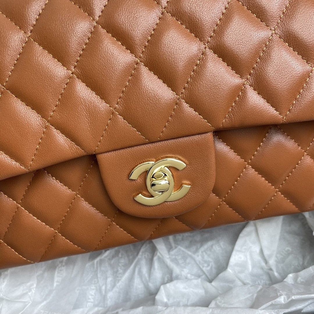 Bolsa CHN Classica Marrom com Dourado 25cm