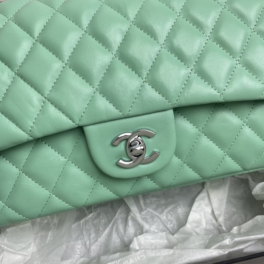 Bolsa CHN Classica Verde Claro com Prata 25cm