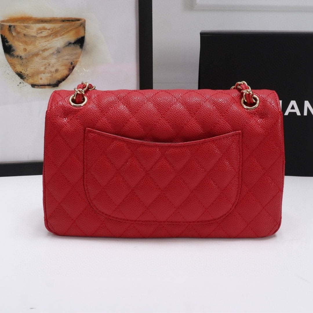 Bolsa CHN Classica detalhes Vermelho com Dourado 25cm