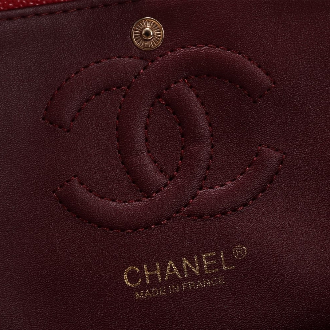 Bolsa CHN Classica detalhes Vermelho com Dourado 25cm