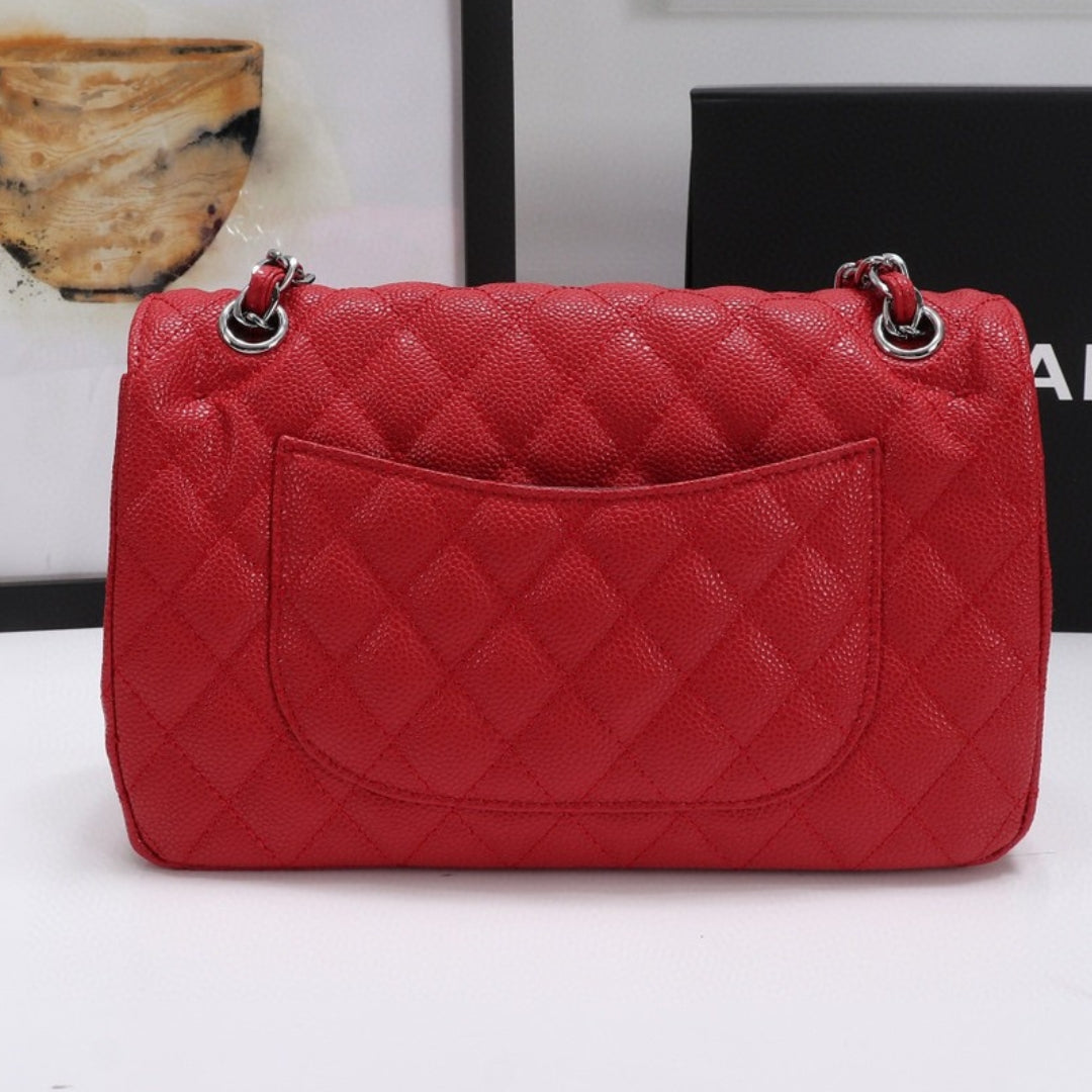 Bolsa CHN Classica detalhes Vermelho com prata 25cm