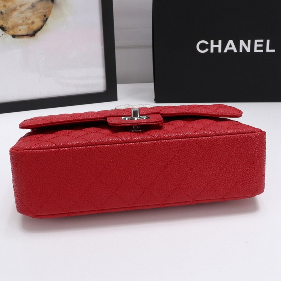Bolsa CHN Classica detalhes Vermelho com prata 25cm