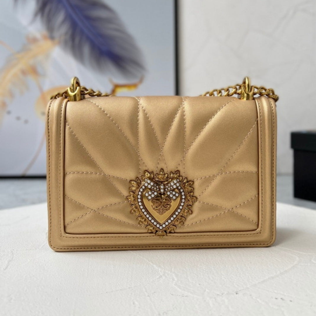 Bolsa DG Devotion Pequena Dourado 21cm