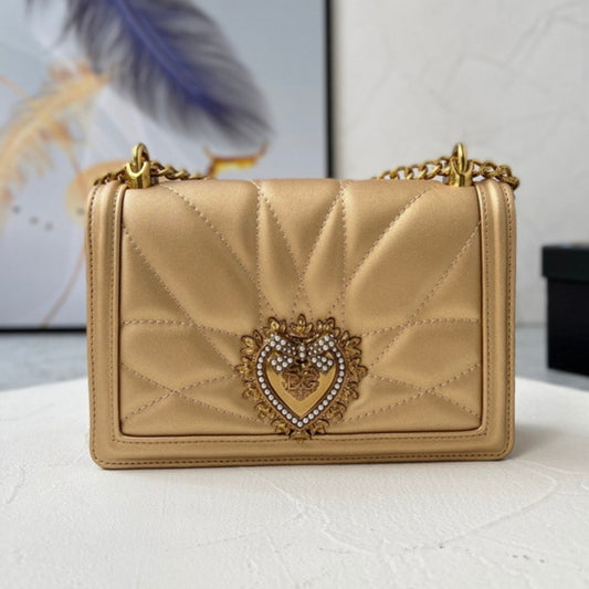 Bolsa DG Devotion Pequena Dourado 21cm