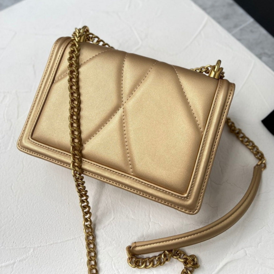 Bolsa DG Devotion Pequena Dourado 21cm