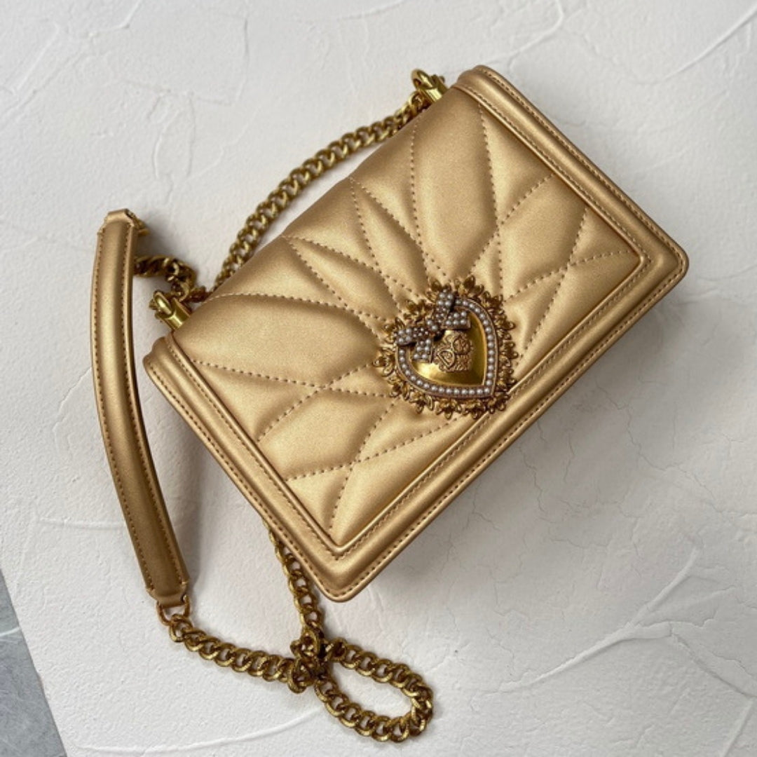 Bolsa DG Devotion Pequena Dourado 21cm