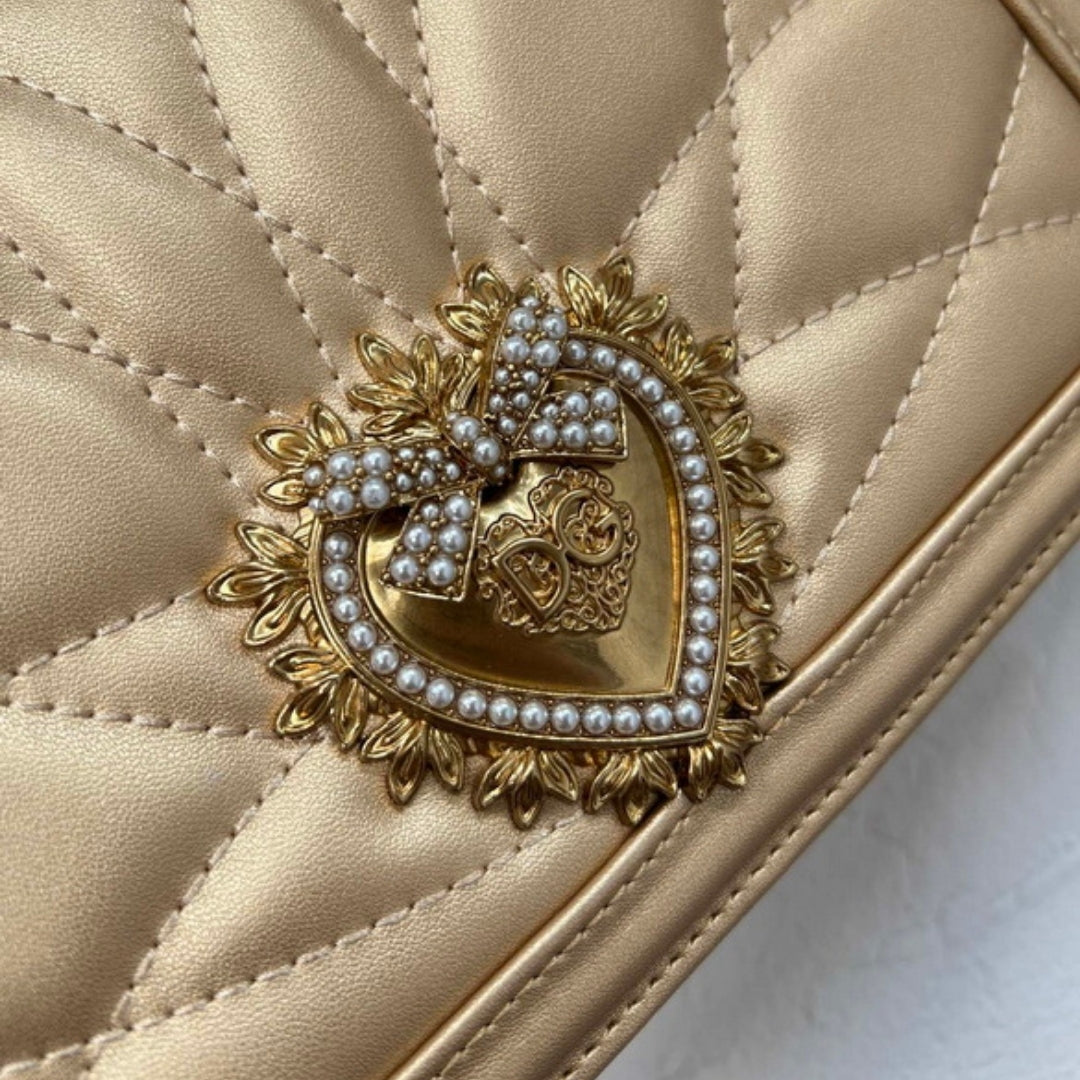 Bolsa DG Devotion Pequena Dourado 21cm