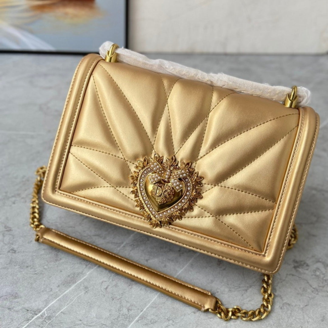 Bolsa DG Devotion Pequena Dourado 26cm