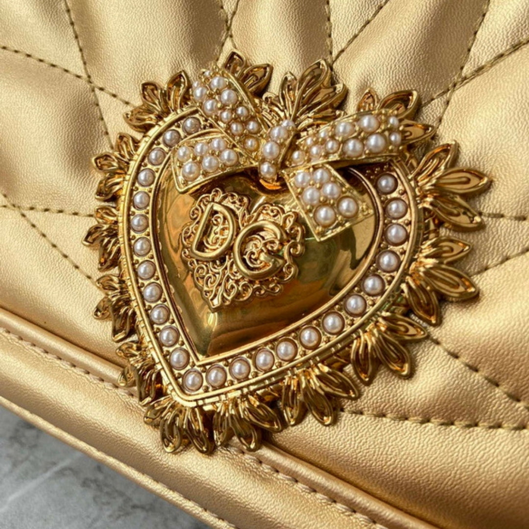 Bolsa DG Devotion Pequena Dourado 26cm