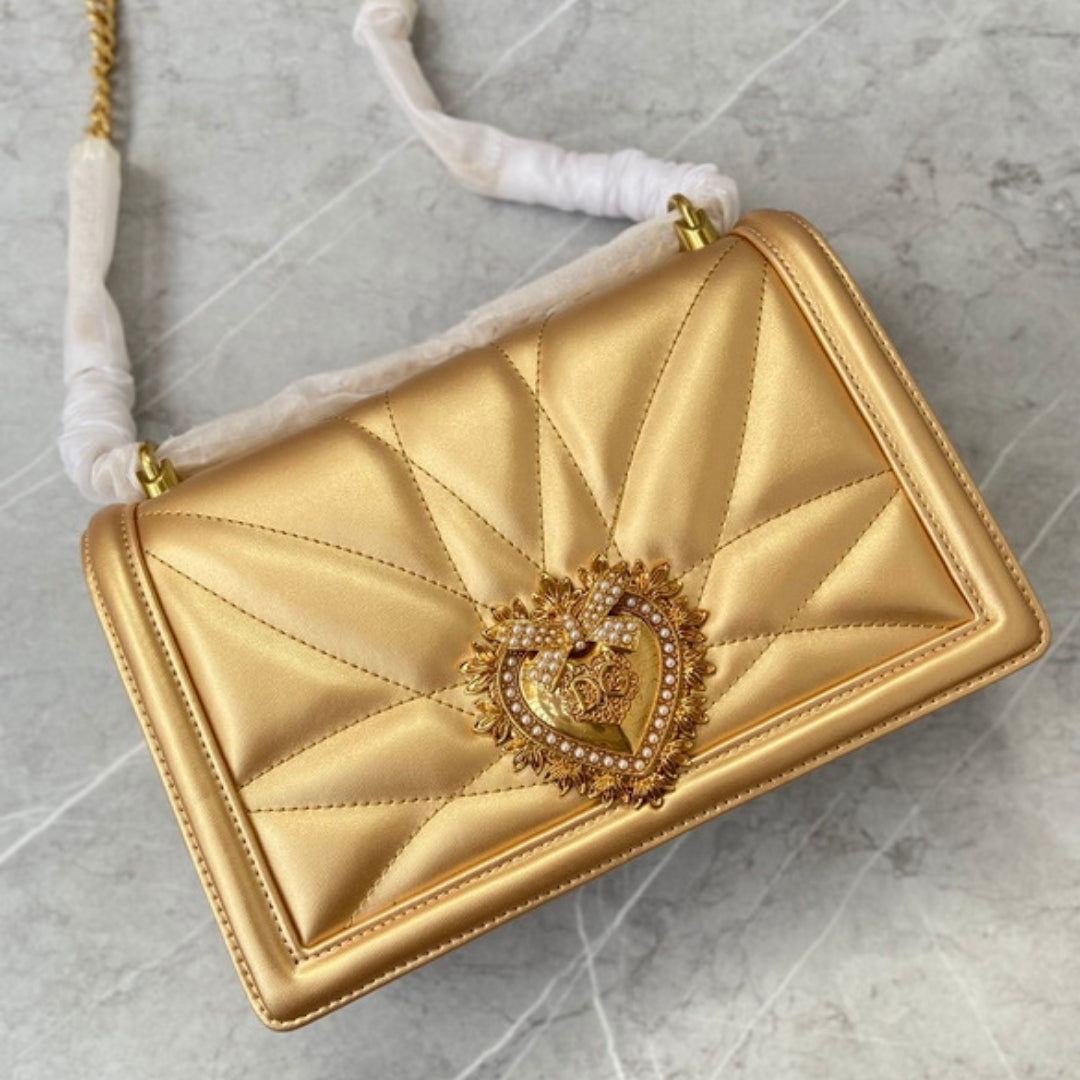 Bolsa DG Devotion Pequena Dourado 26cm