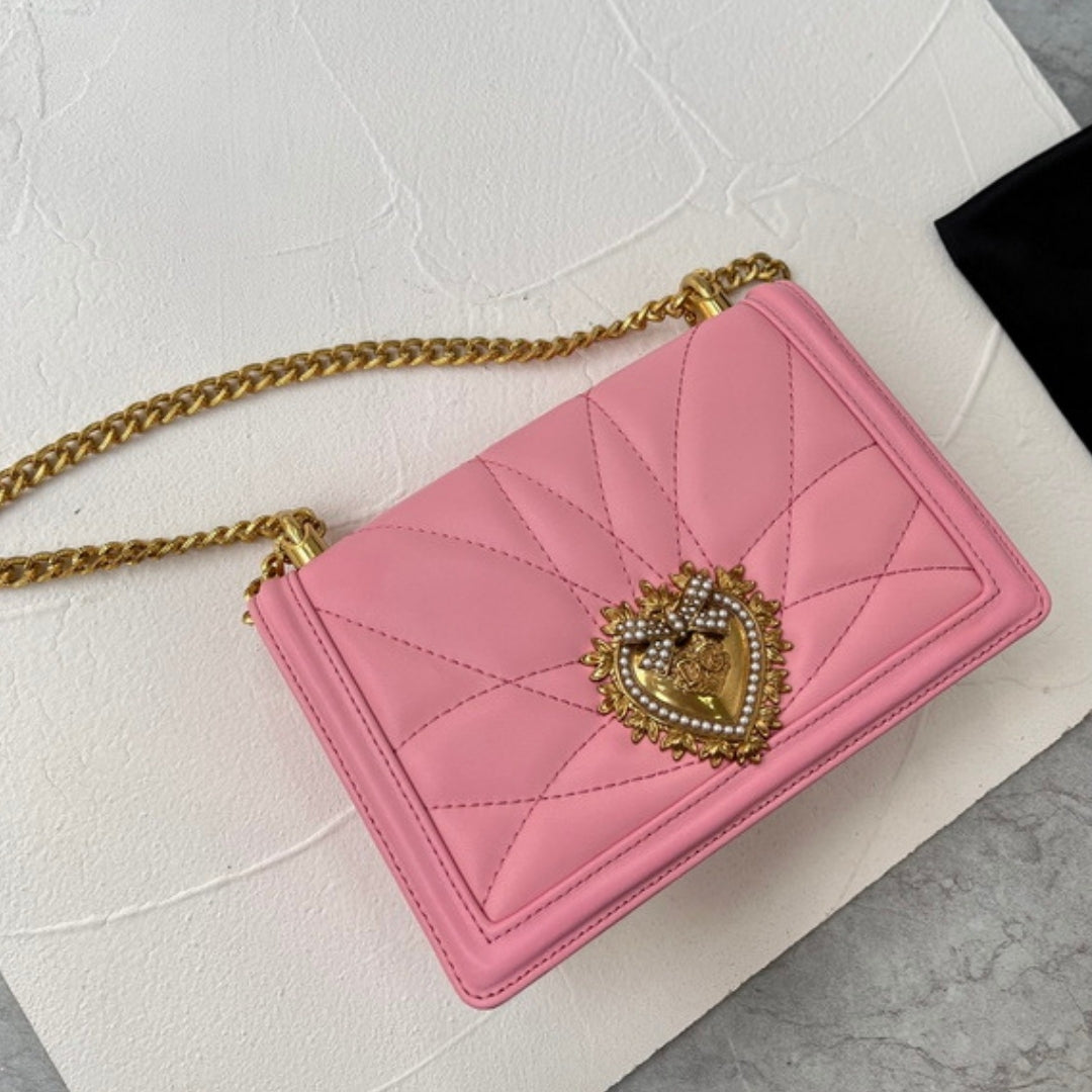 Bolsa DG Devotion Pequena Rosa 21cm