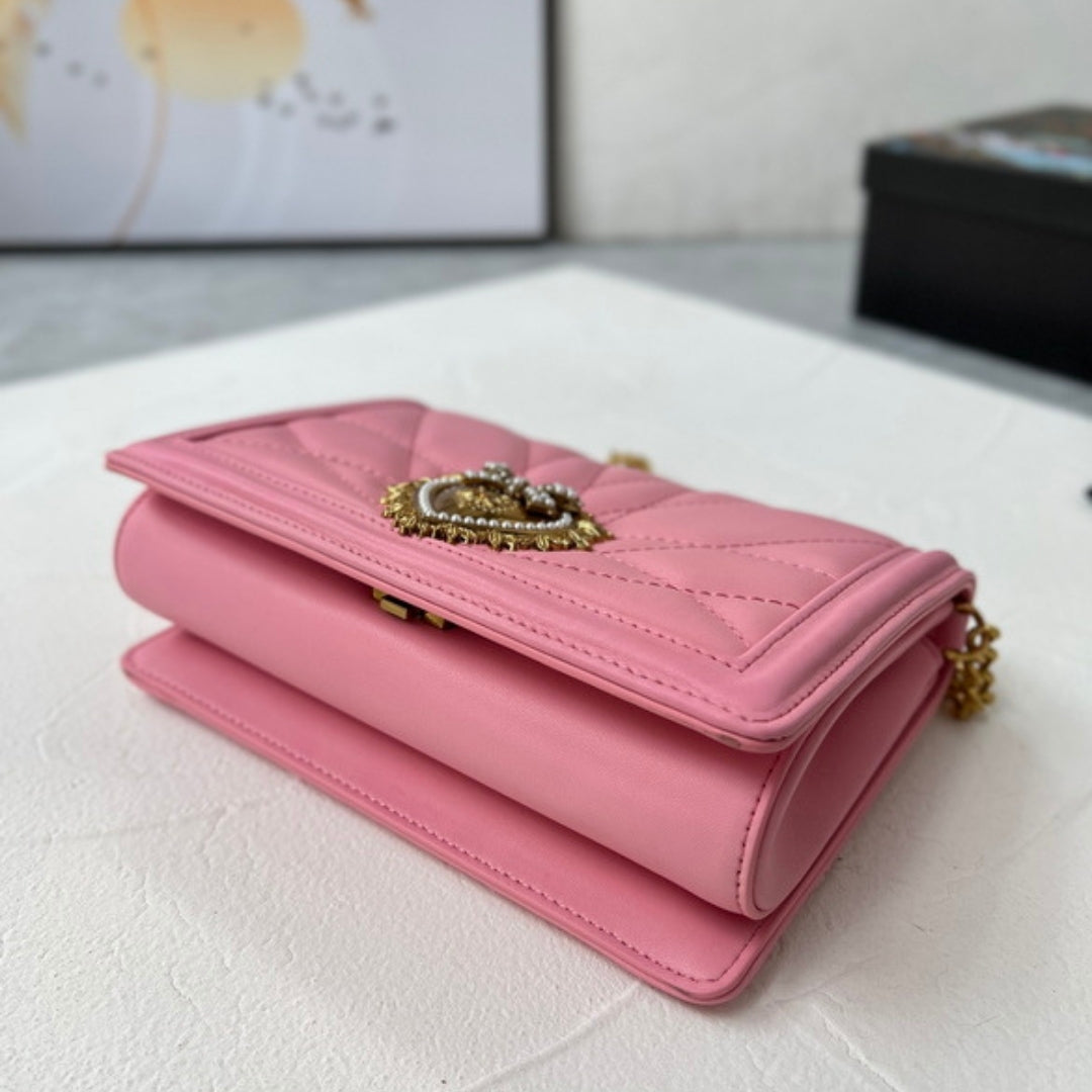 Bolsa DG Devotion Pequena Rosa 21cm