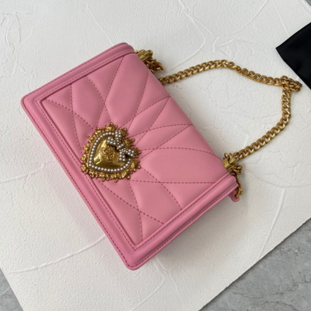 Bolsa DG Devotion Pequena Rosa 21cm