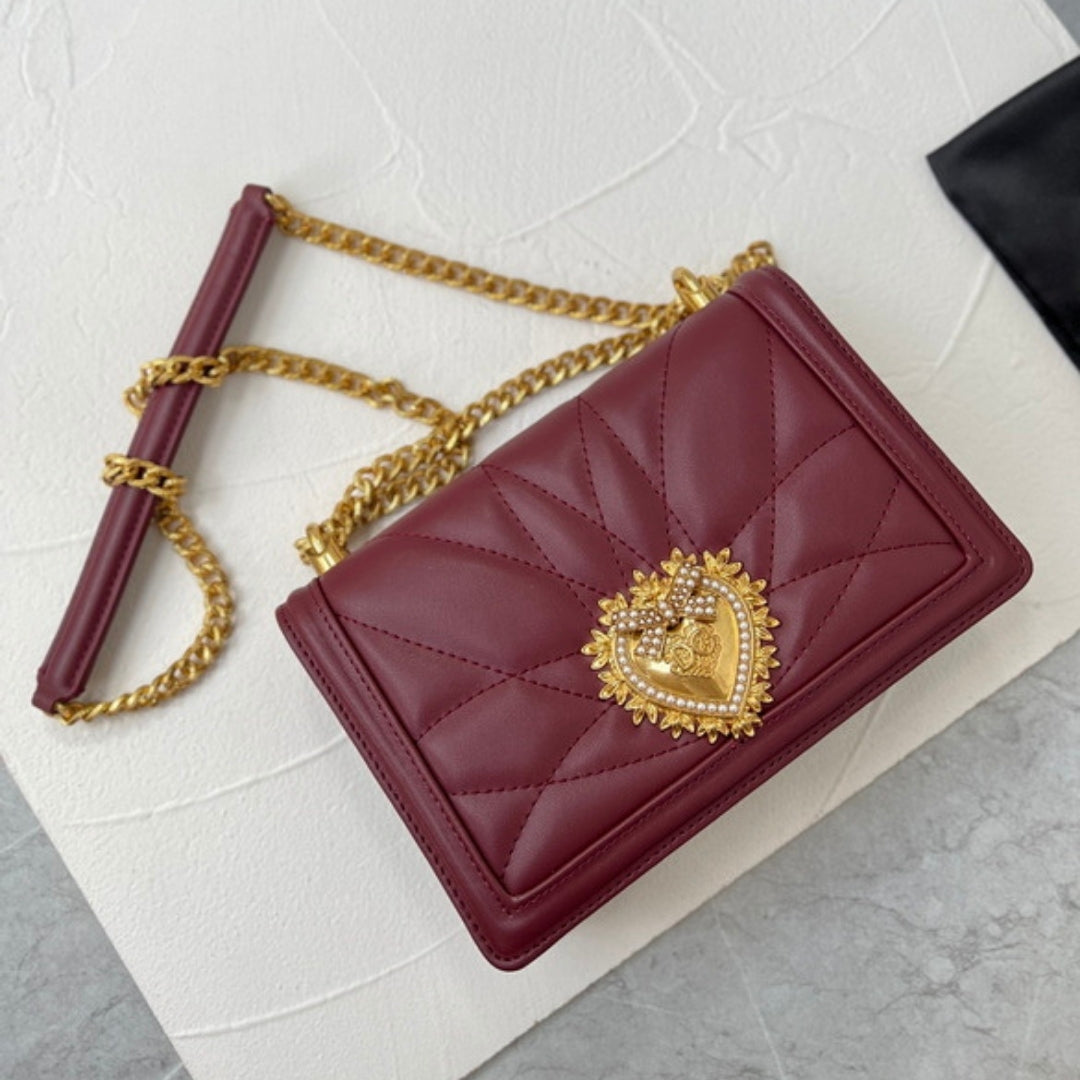 Bolsa DG Devotion Pequena Vinho 21cm