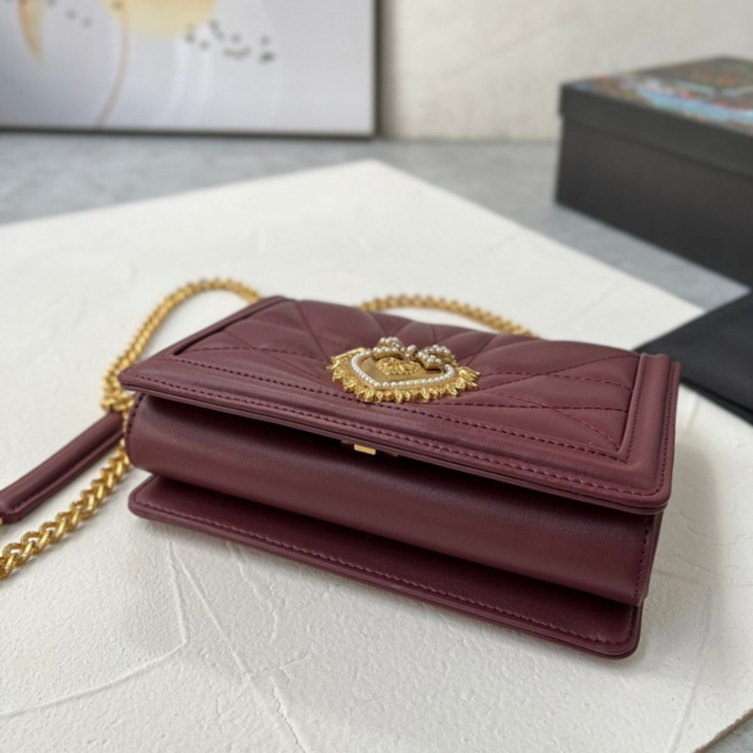 Bolsa DG Devotion Pequena Vinho 21cm