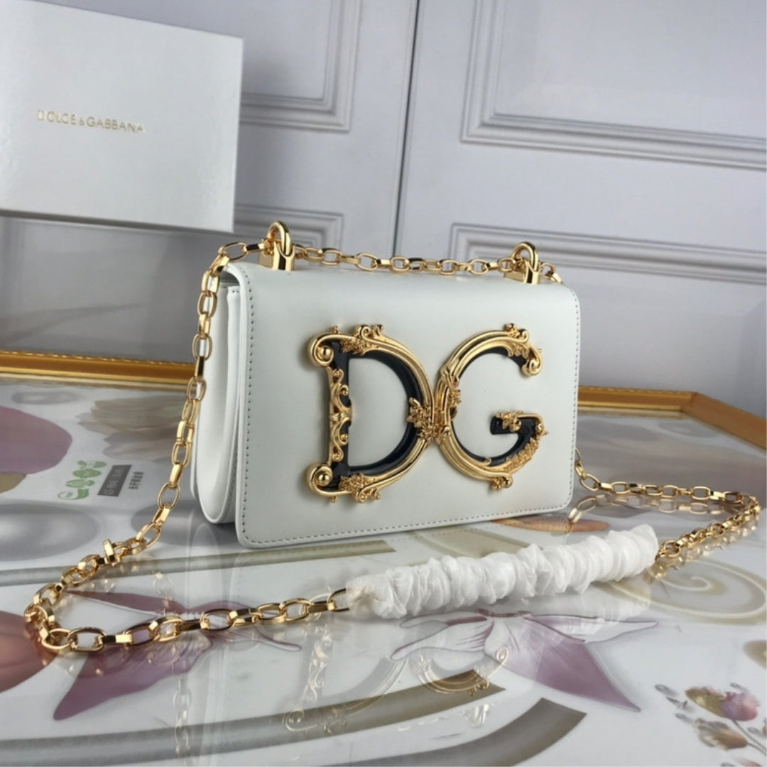 Bolsa DG tiracolo Girls Branco 21cm