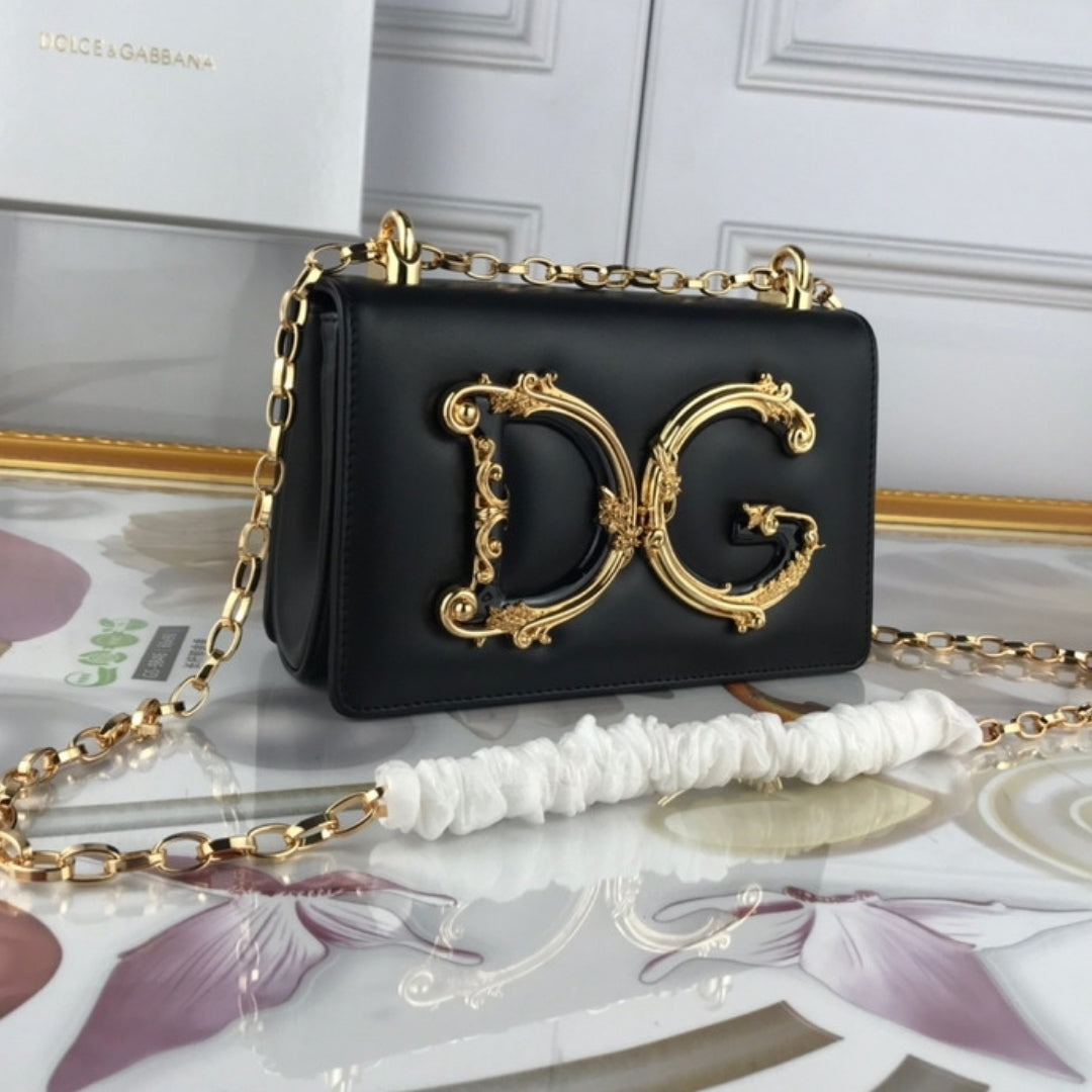 Bolsa DG tiracolo Girls Preto 21cm