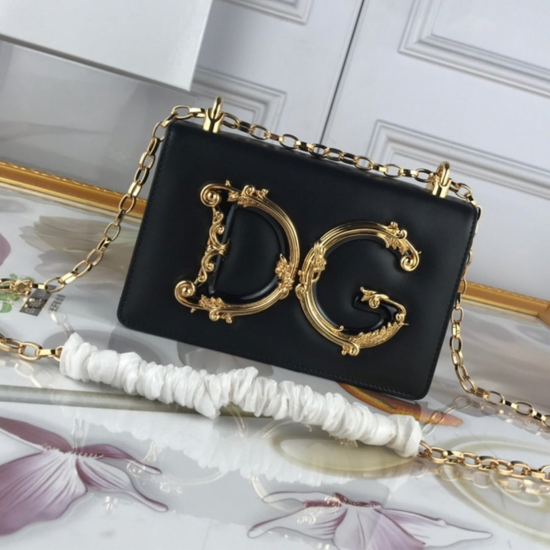 Bolsa DG tiracolo Girls Preto 21cm