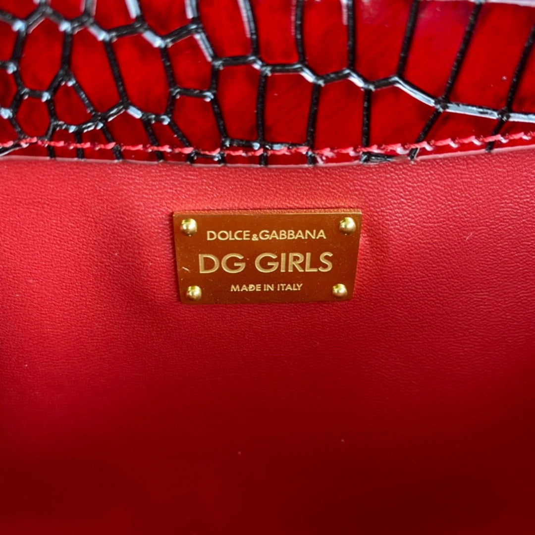 Bolsa DG tiracolo Girls Vermelho com detalhes 21cm