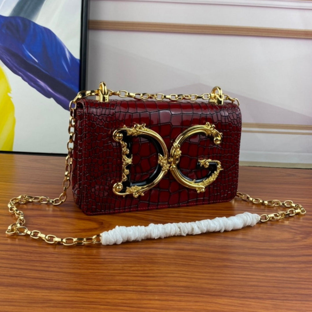 Bolsa DG tiracolo Girls Vermelho com detalhes 21cm