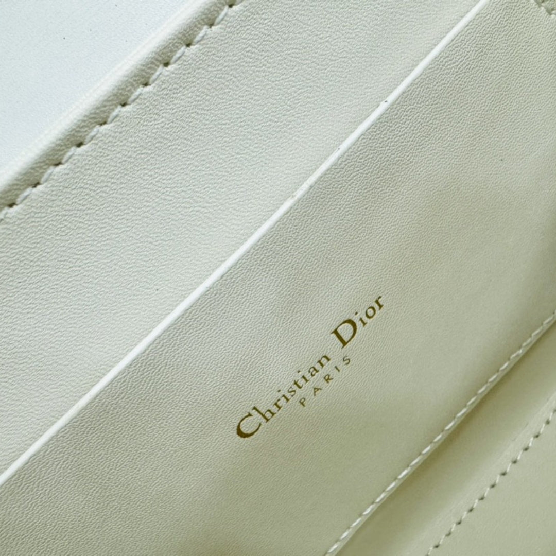 Bolsa Dio 30 Montaigne Avenue Top Handle Branco 19cm