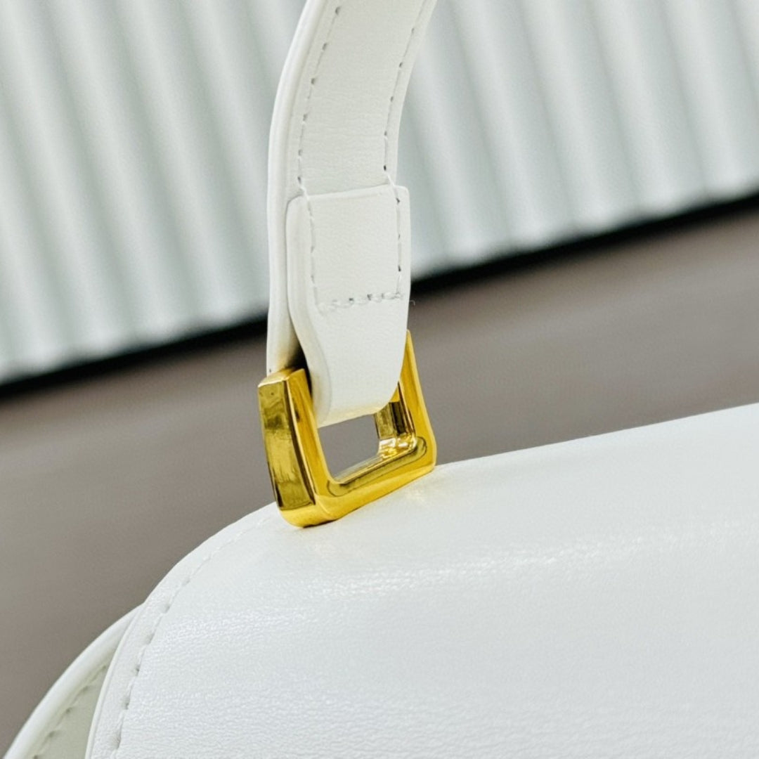 Bolsa Dio 30 Montaigne Avenue Top Handle Branco 19cm