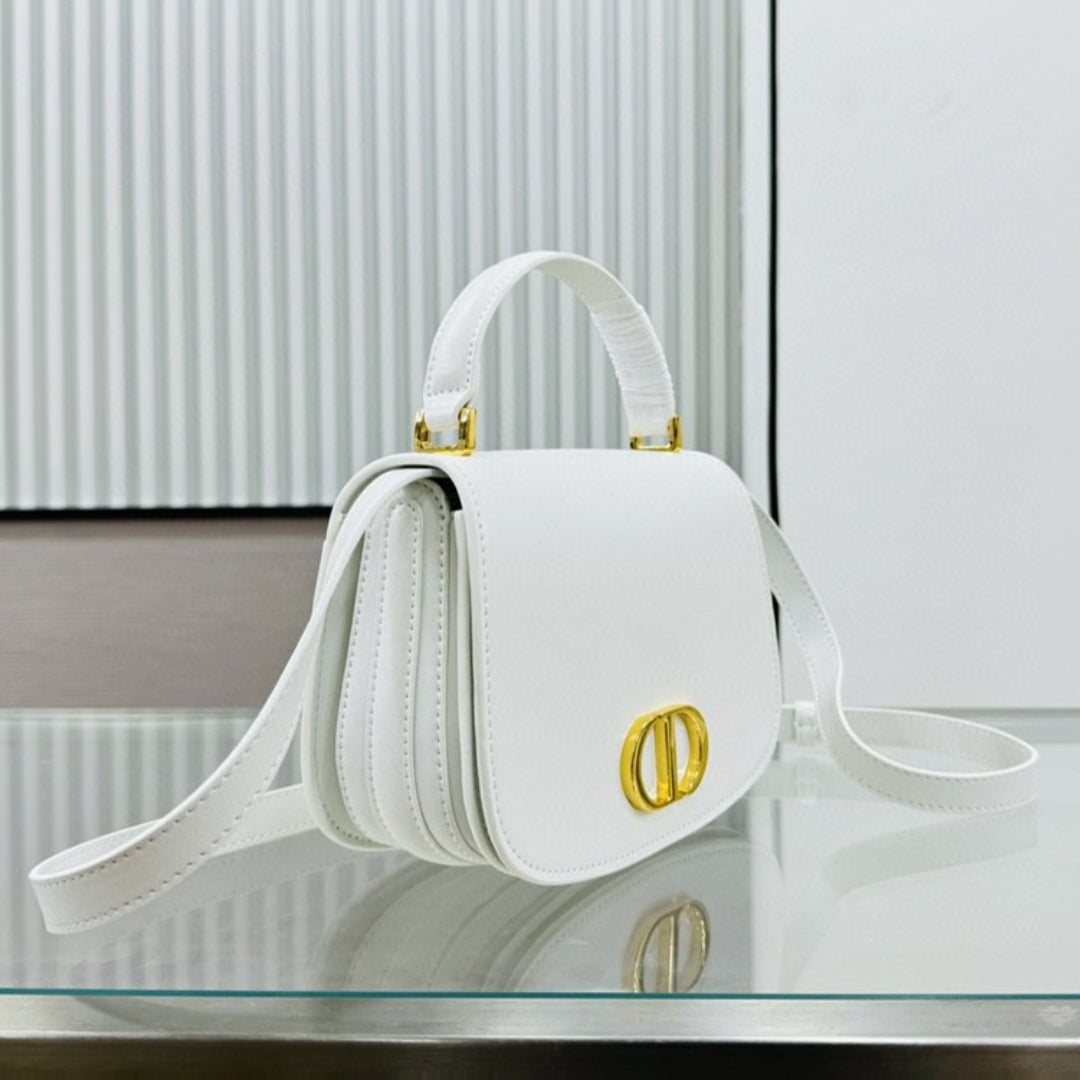 Bolsa Dio 30 Montaigne Avenue Top Handle Branco 19cm