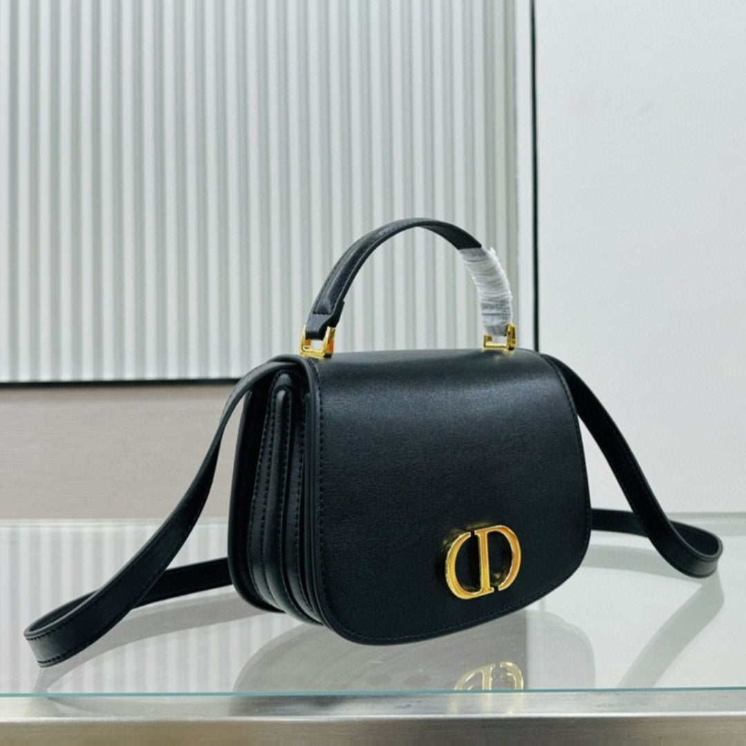 Bolsa Dio 30 Montaigne Avenue Top Handle Preto 19cm