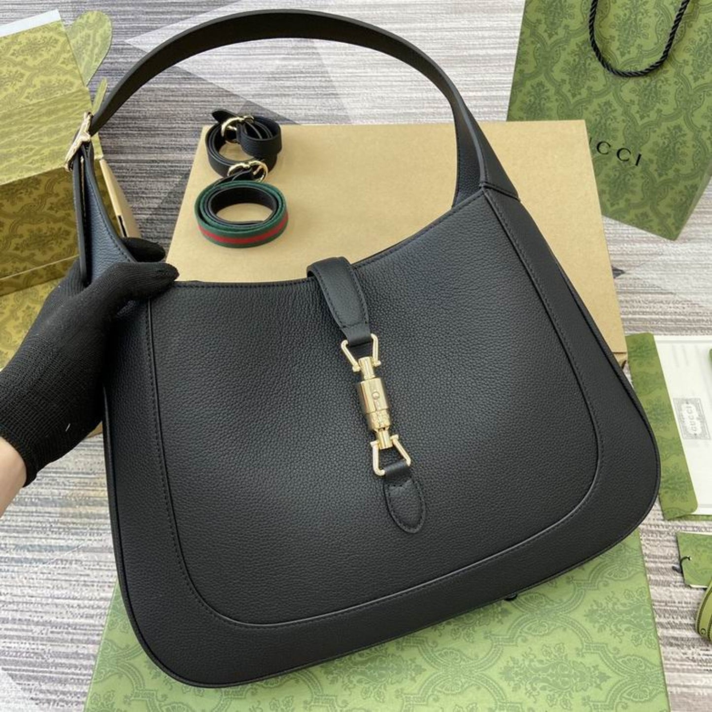 Bolsa GG Jackie Preto 35cm