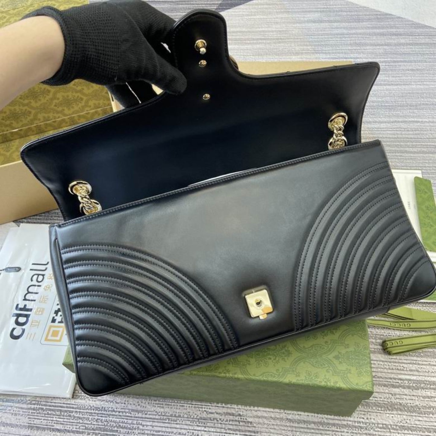 Bolsa GG Marmont Grande Preto 40cm